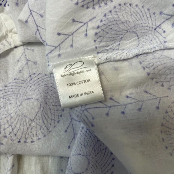 Roberta Roller Rabbit Lightweight 100% Cotton Button Down Patterned Top - Picture 13 of 14